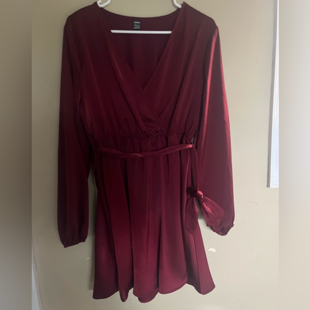 Satin Long sleeve dress